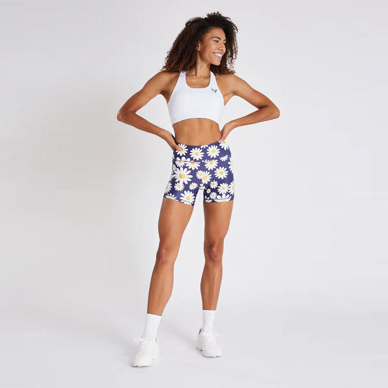 Novos shorts com estampa de desenhos animados, cintura alta, levantamento de quadril